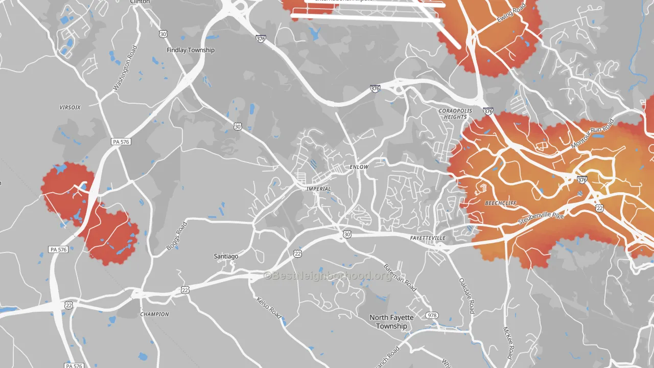 Transit Grade map of Imperial, PA