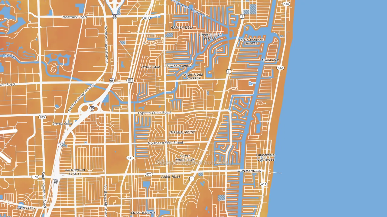 Transit Grade map of Imperial Point, Fort Lauderdale, FL