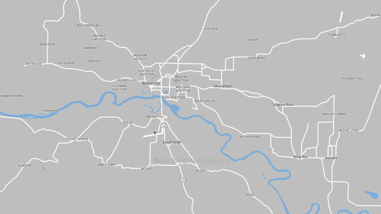 Transit Grade map of Independence County, AR