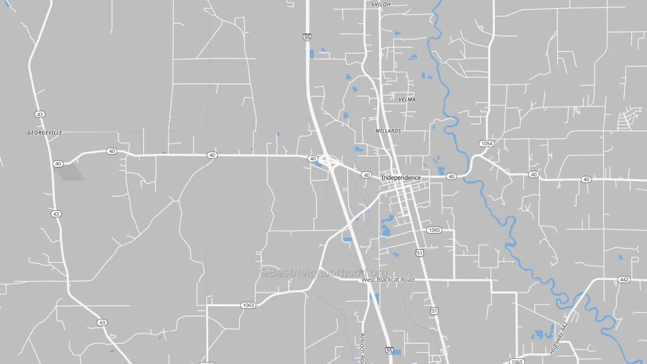 Transit Grade map of Independence, LA