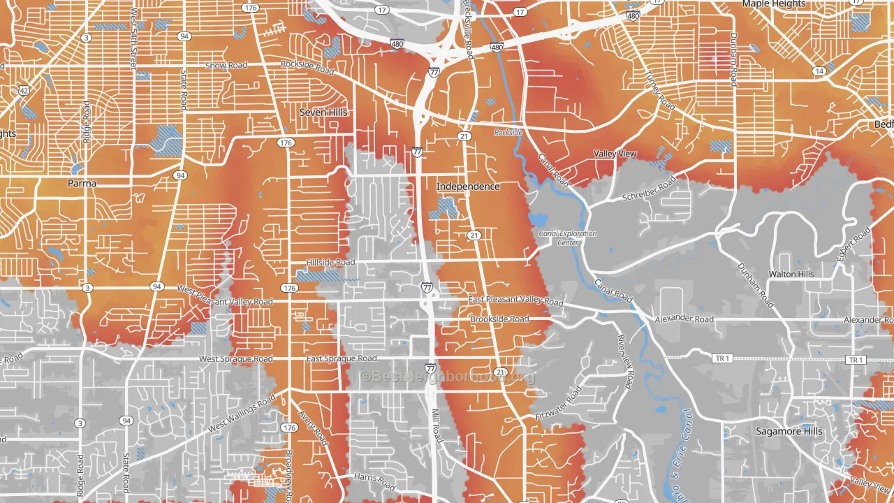 Transit Grade map of Independence, OH