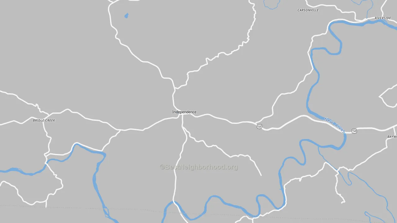 Transit Grade map of Independence, VA
