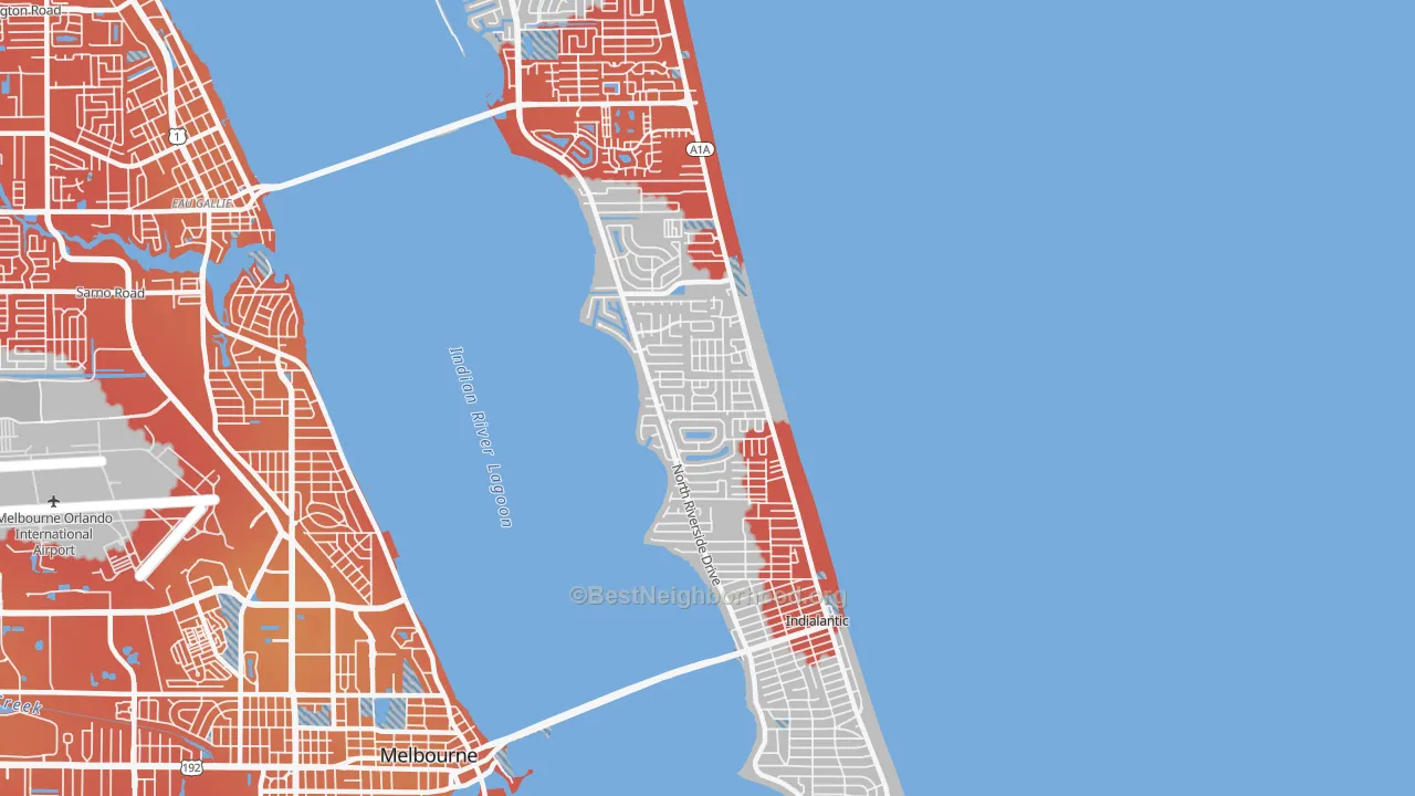 Transit Grade map of Indialantic, FL