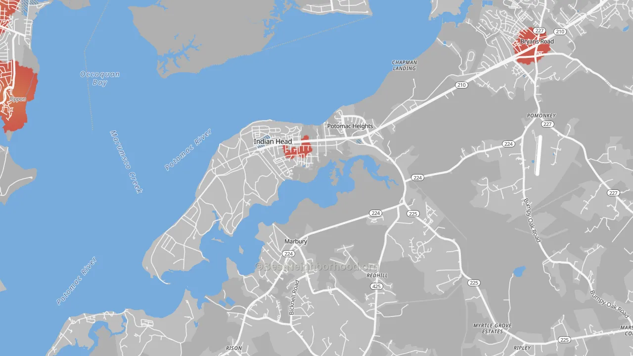 Transit Grade map of Indian Head, MD
