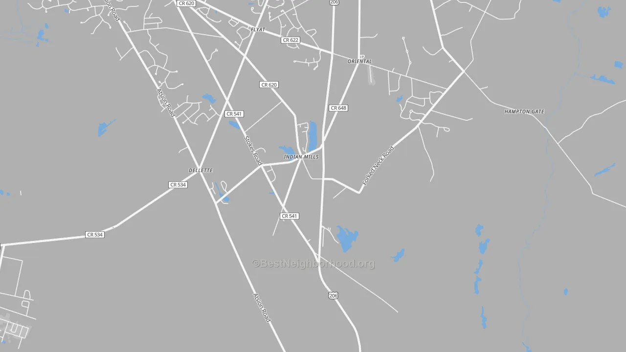 Transit Grade map of Indian Mills, NJ