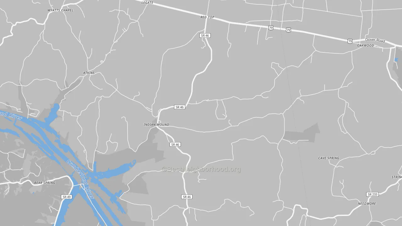Transit Grade map of Indian Mound, TN