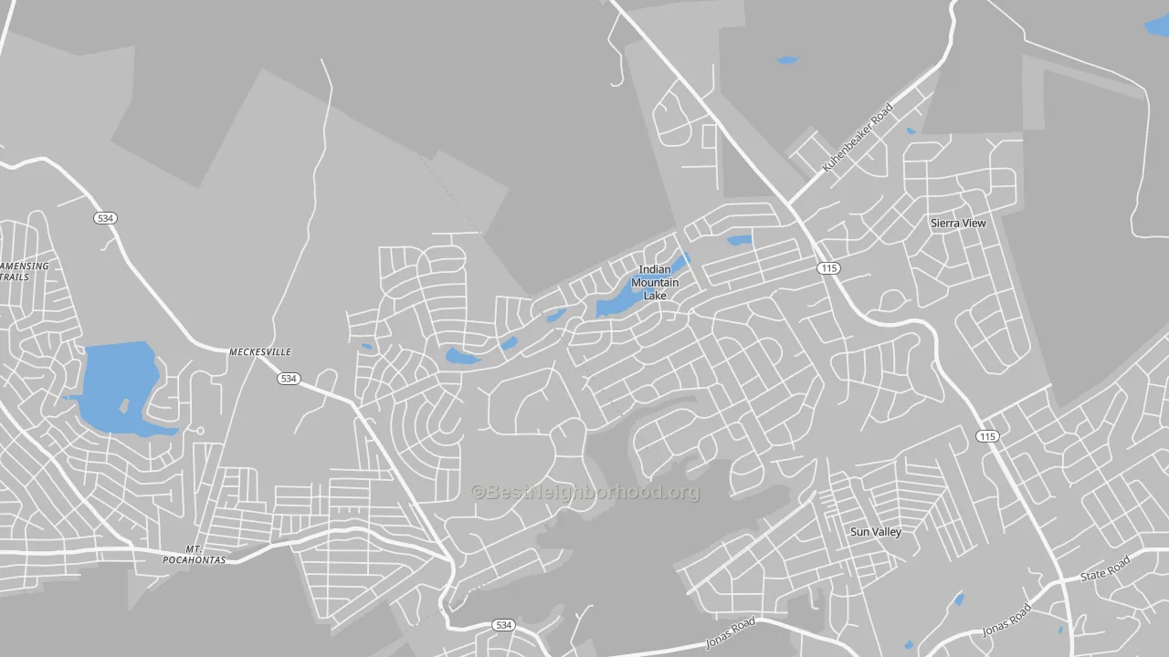 Transit Grade map of Indian Mountain Lake, PA