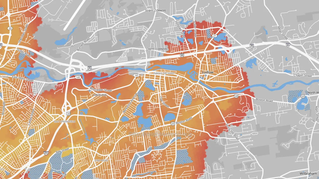 Transit Grade map of Indian Orchard, MA