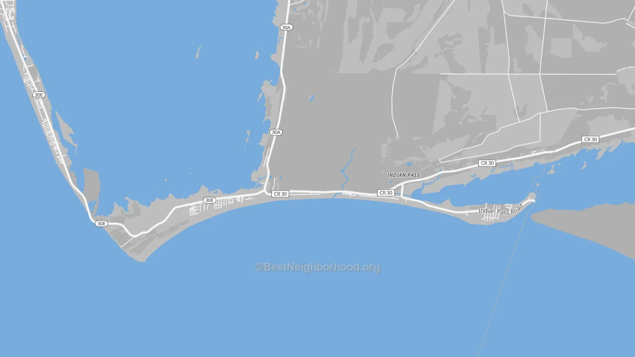 Transit Grade map of Indian Pass, FL