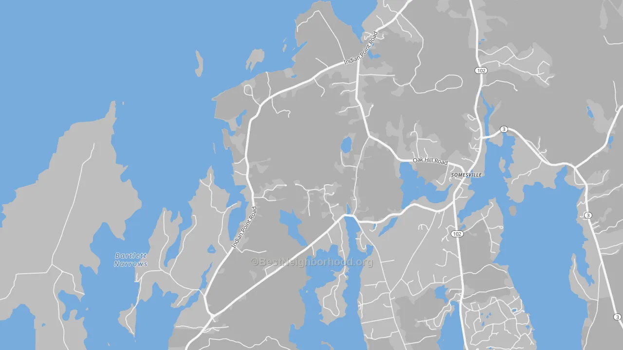 Transit Grade map of Indian Point, ME