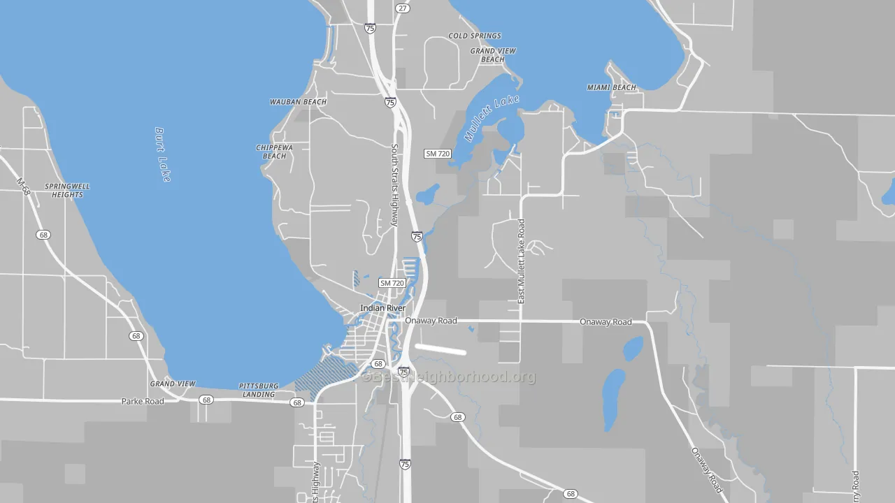 Transit Grade map of Indian River, MI