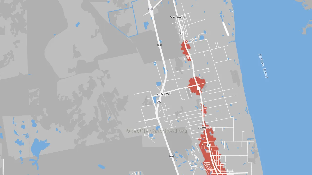 Transit Grade map of Indian River Park, Mims, FL
