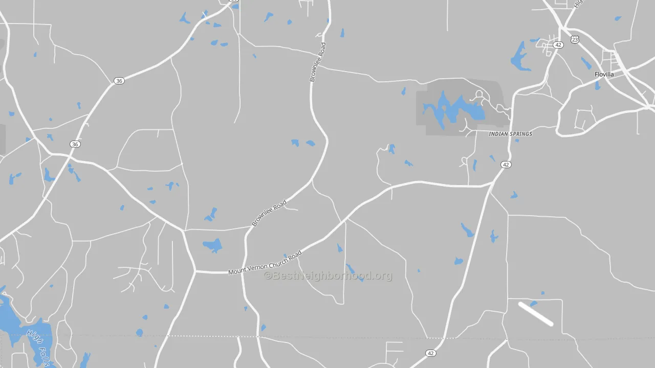 Transit Grade map of Indian Springs, GA