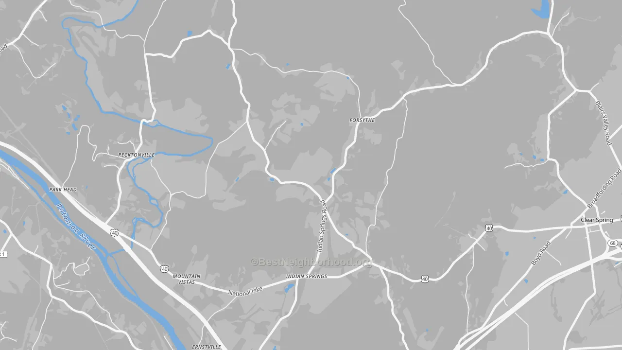 Transit Grade map of Indian Springs, MD