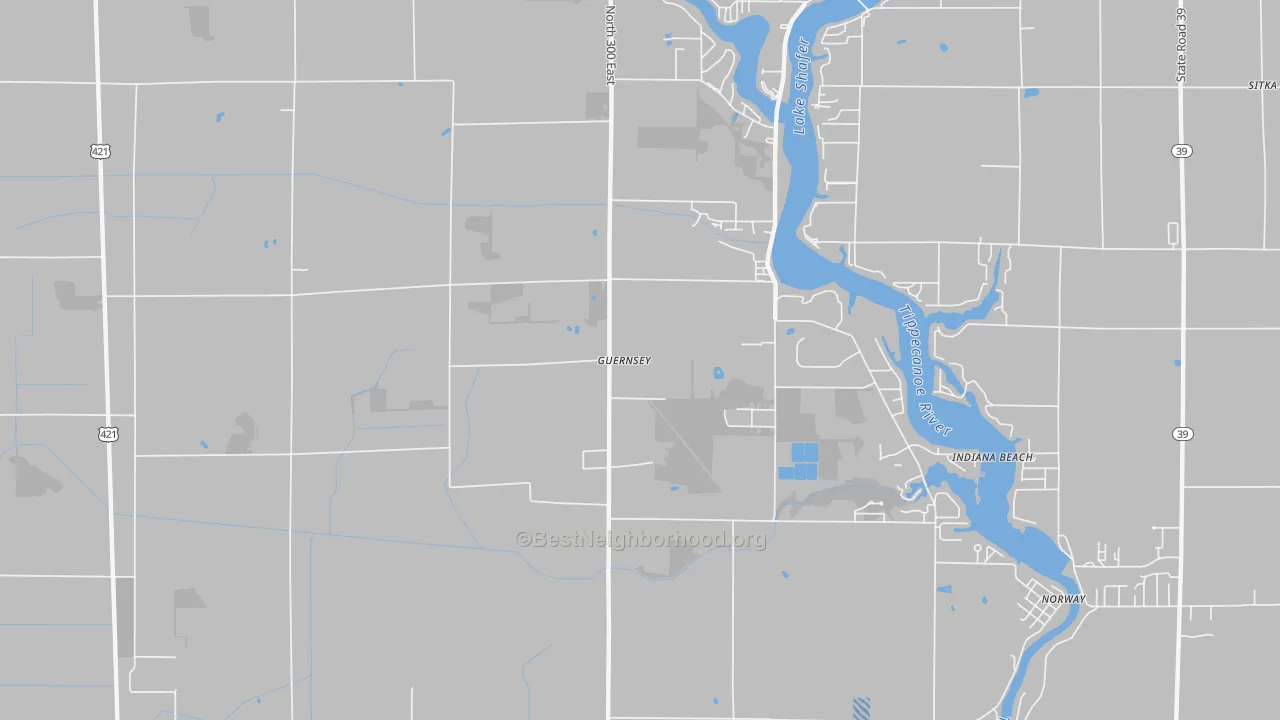 Transit Grade map of Indiana Beach, IN