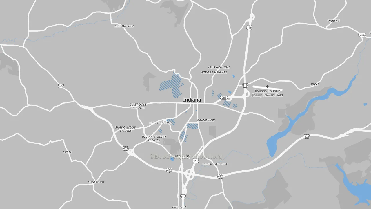 Transit Grade map of Indiana, PA