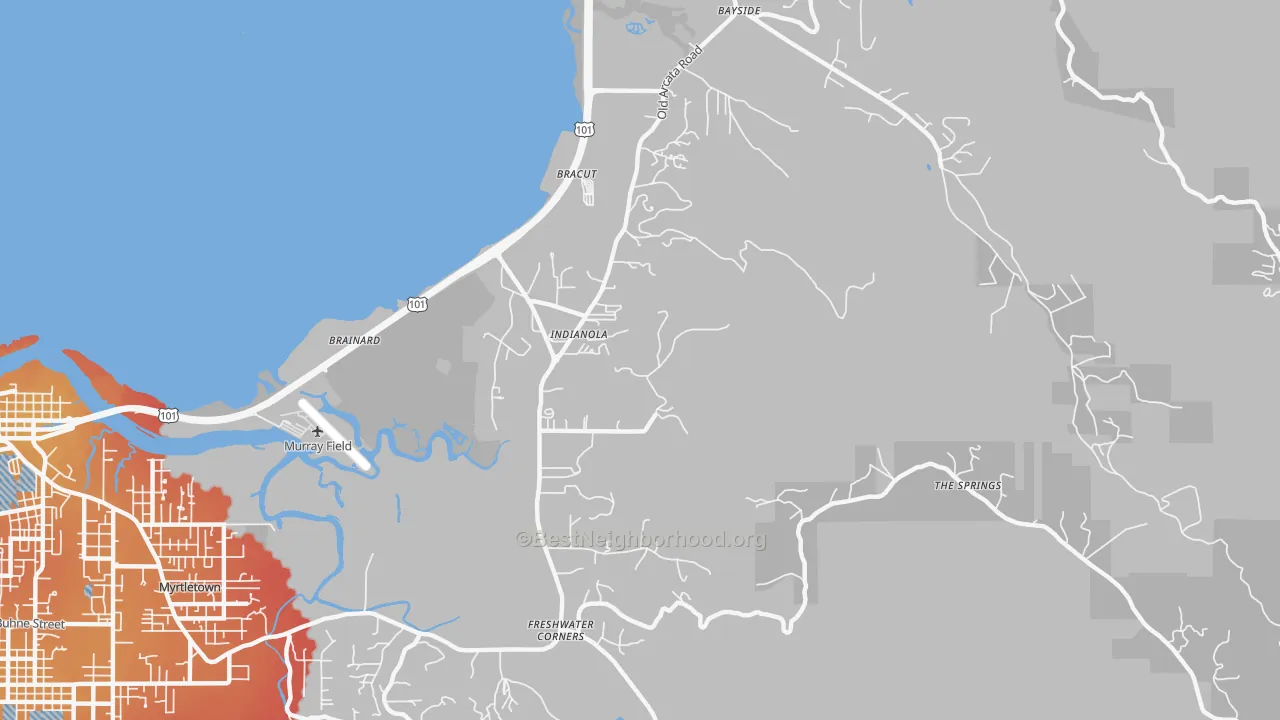 Transit Grade map of Indianola, CA