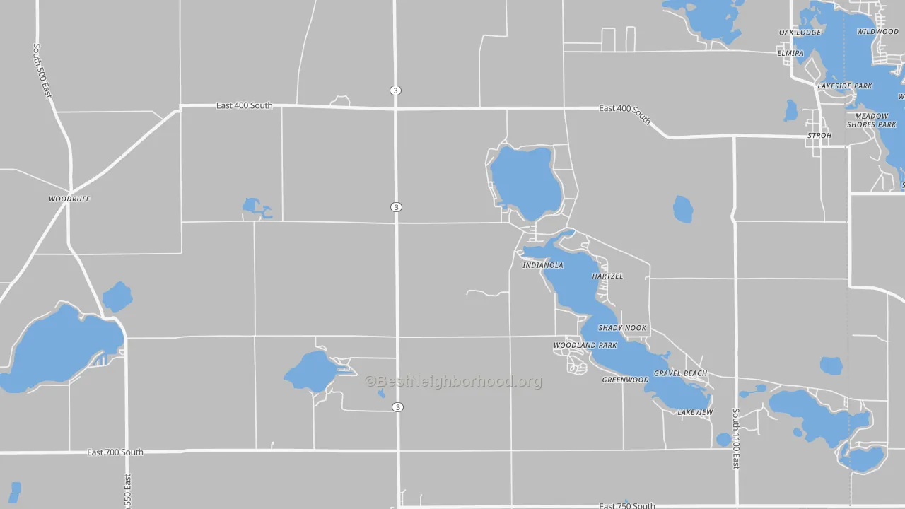 Transit Grade map of Indianola, IN