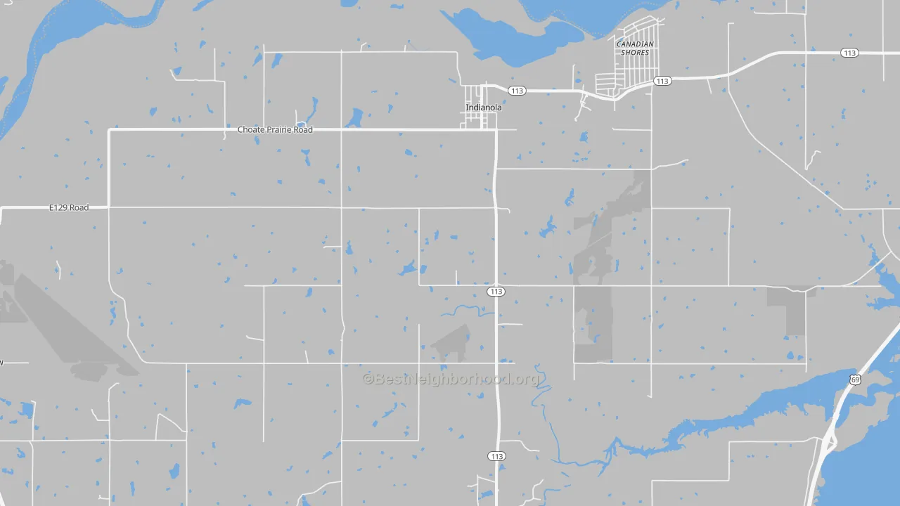 Transit Grade map of Indianola, OK