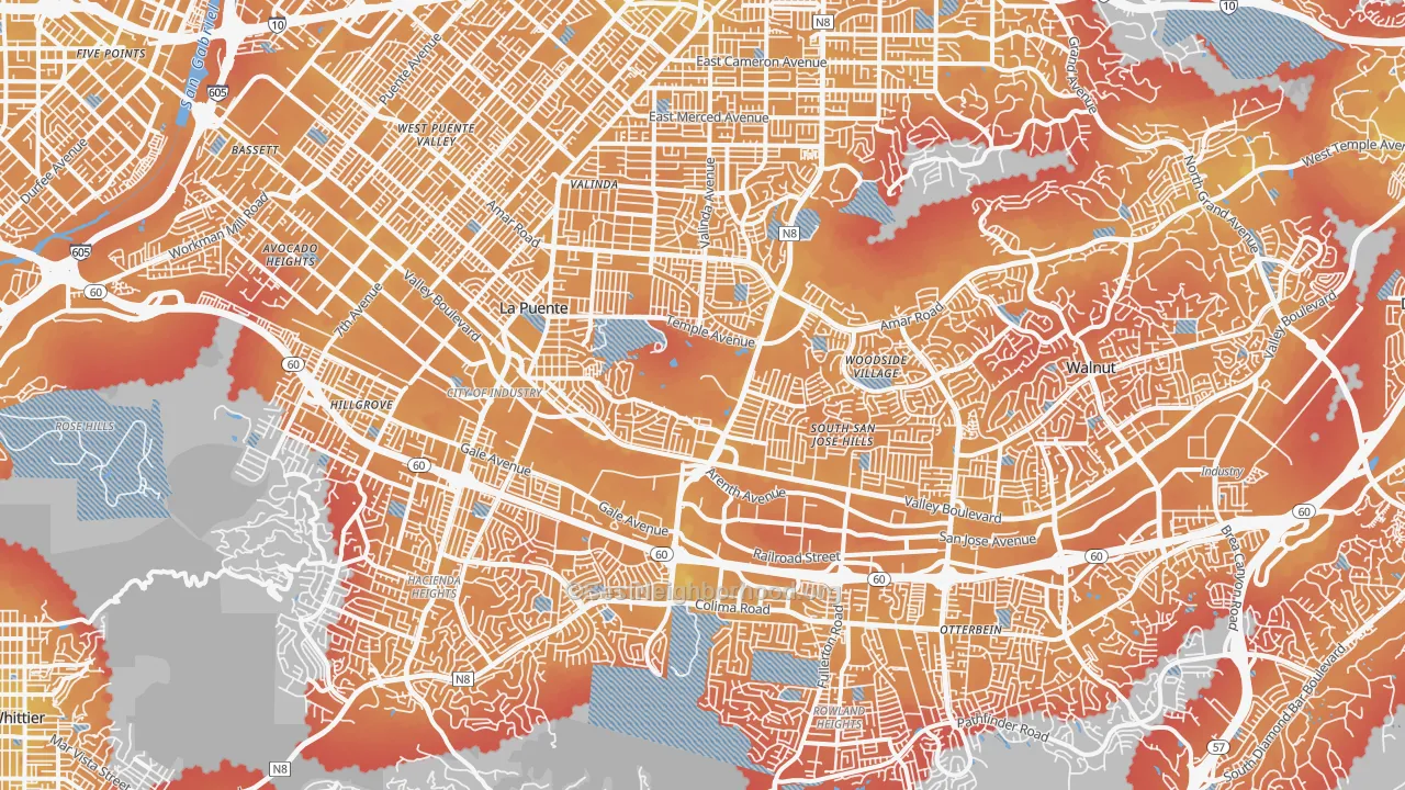 Transit Grade map of Industry, CA