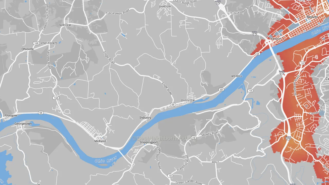 Transit Grade map of Industry, PA