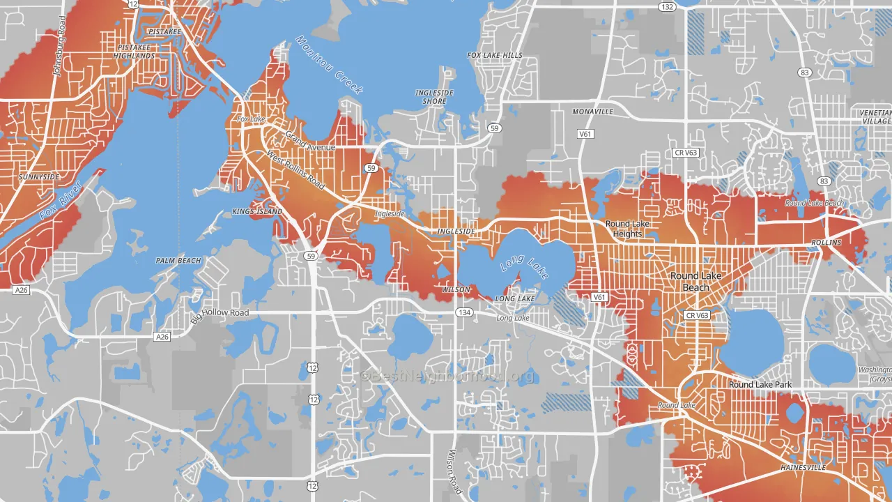 Transit Grade map of Ingleside, IL