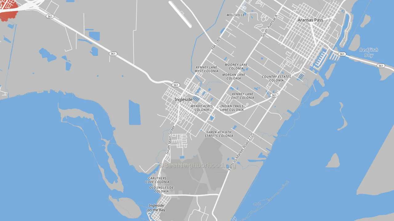 Transit Grade map of Ingleside, TX