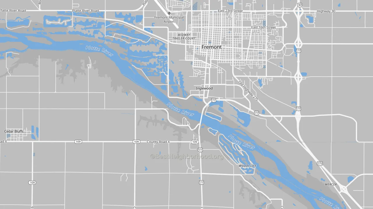 Transit Grade map of Inglewood, NE