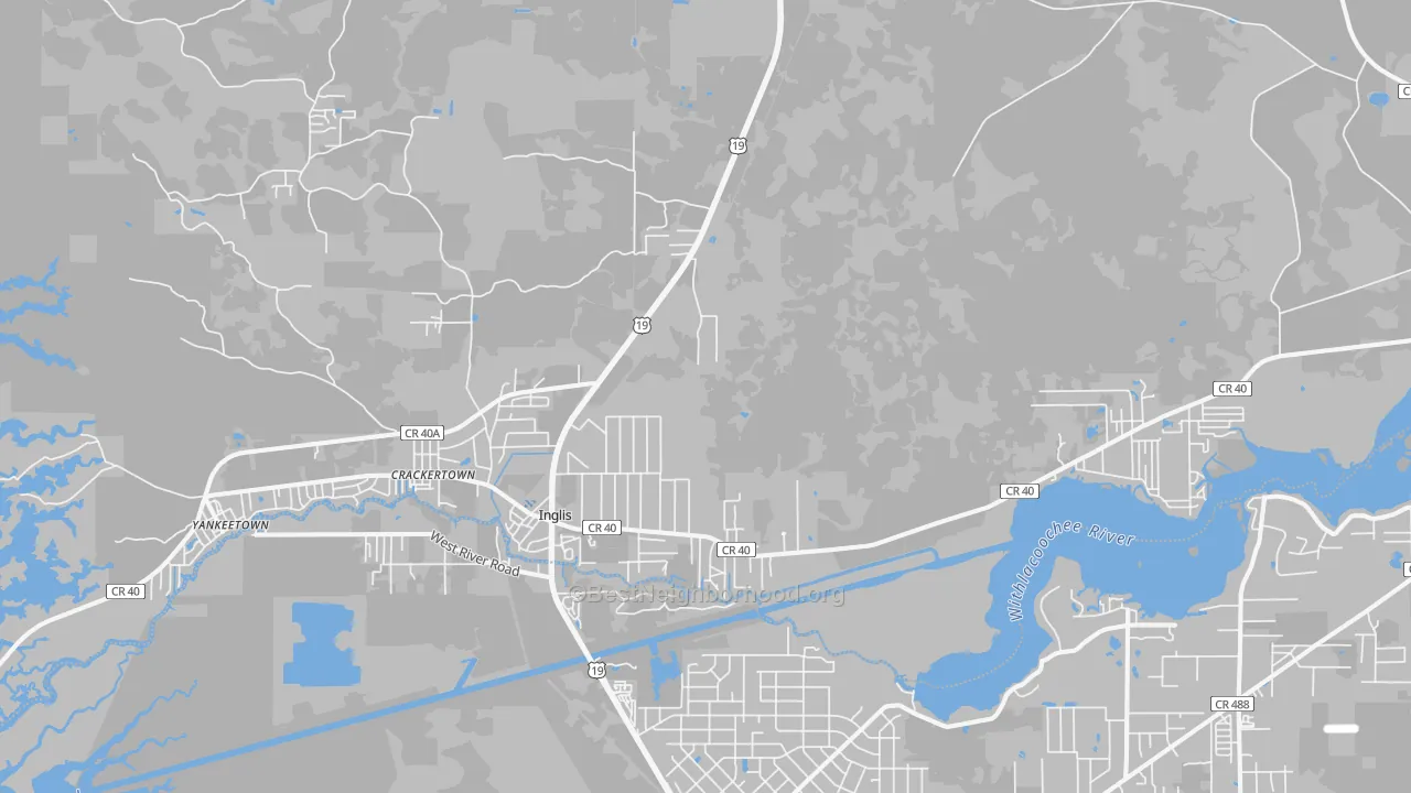 Transit Grade map of Inglis, FL