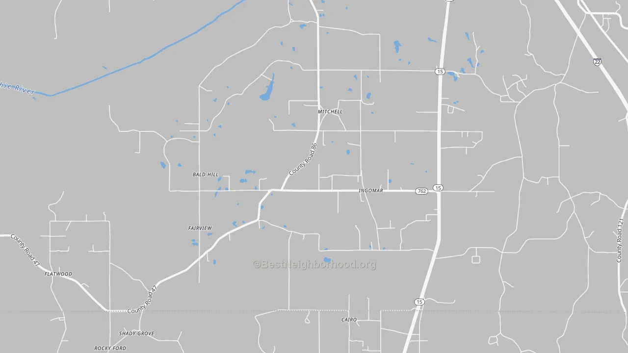 Transit Grade map of Ingomar, MS