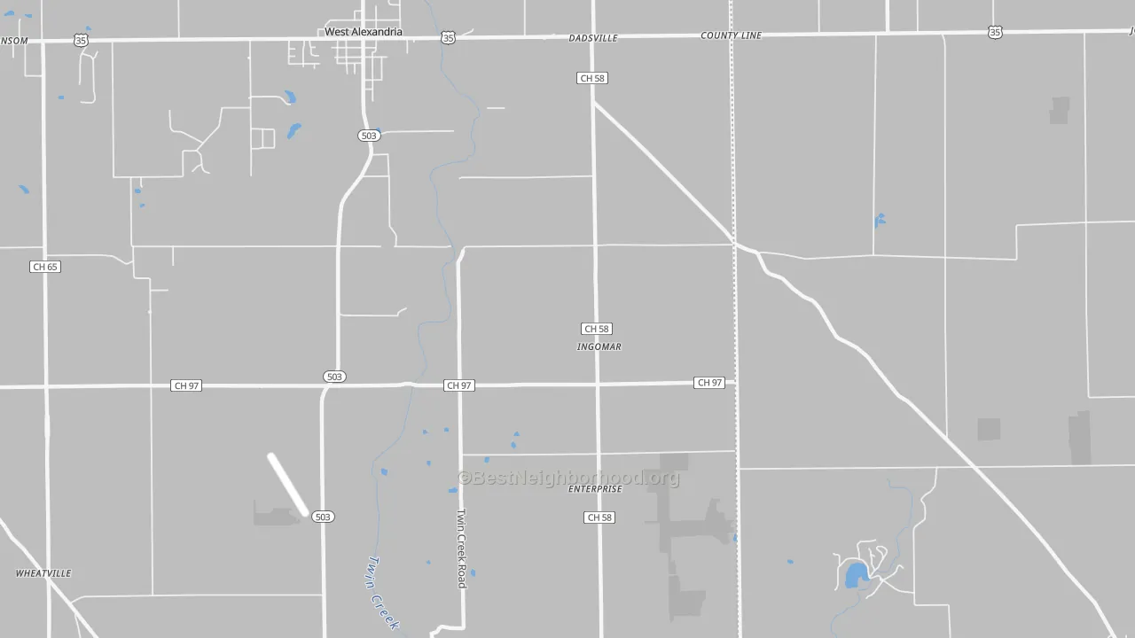 Transit Grade map of Ingomar, OH