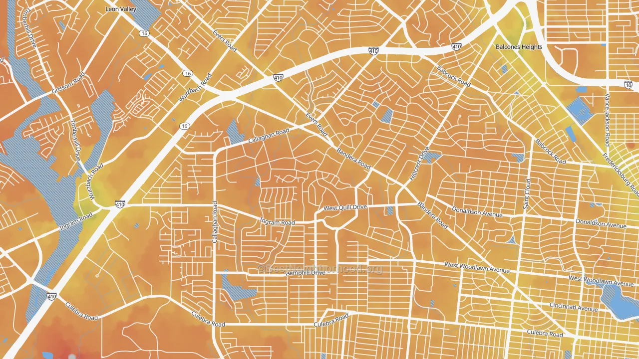 Transit Grade map of Ingram Hills, San Antonio, TX
