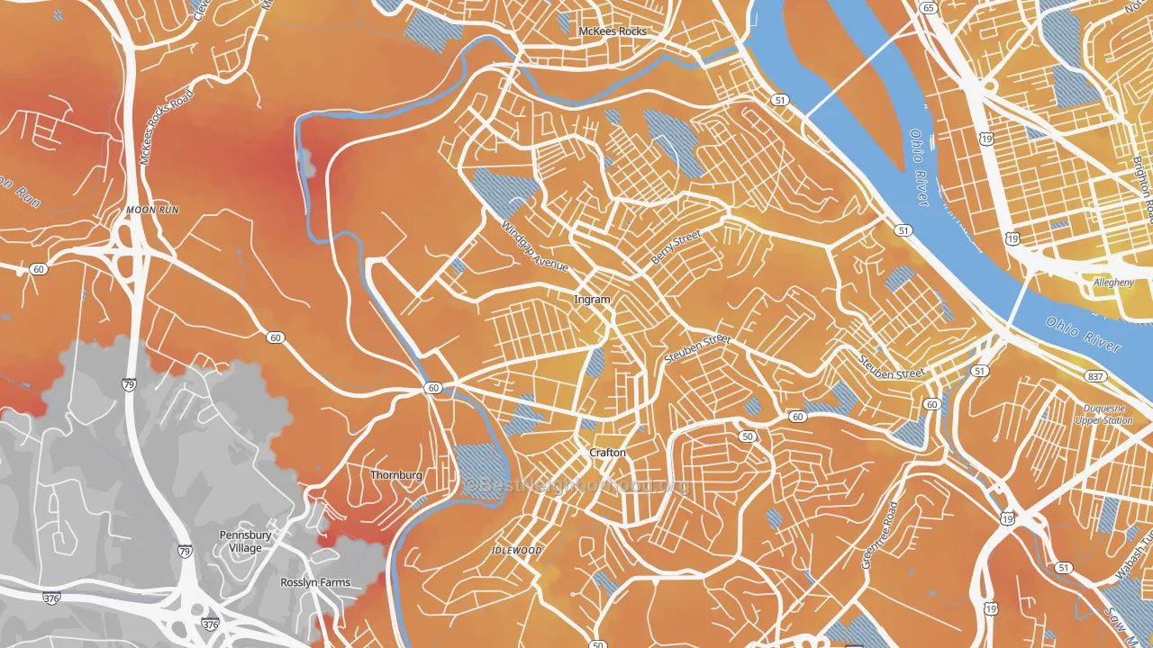 Transit Grade map of Ingram, PA