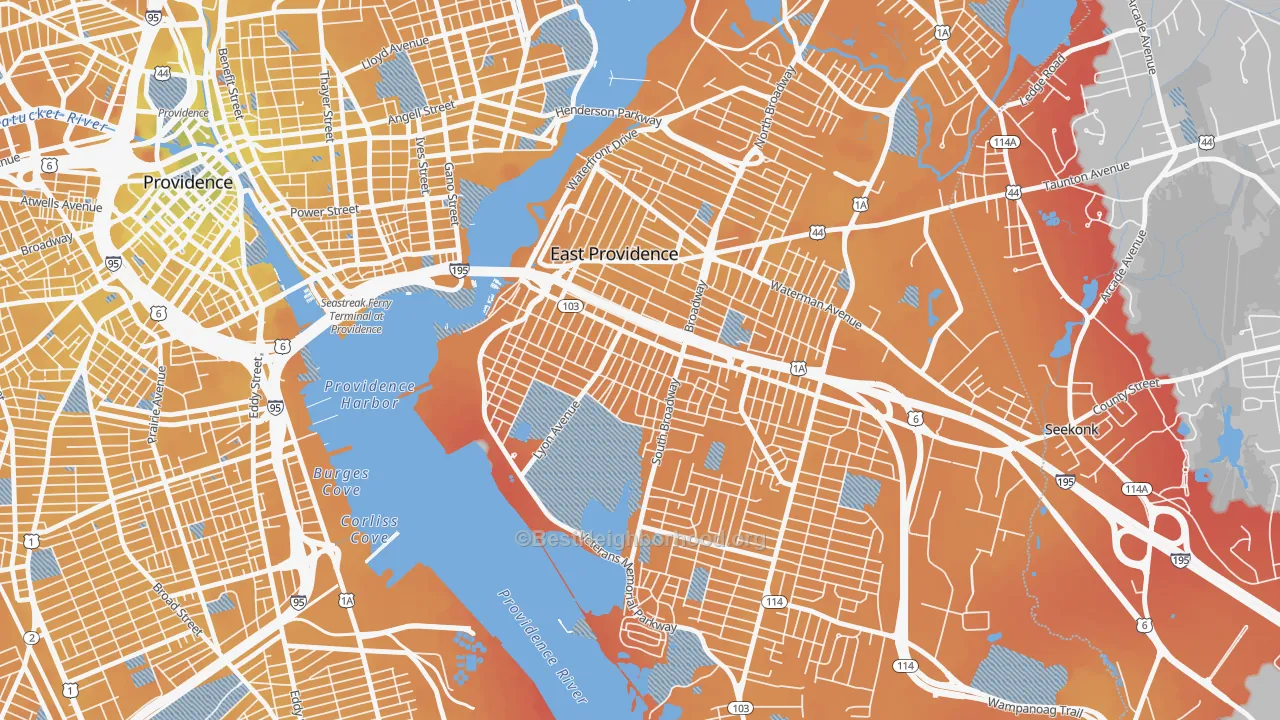 Transit Grade map of Ingrams Corner, East Providence, RI
