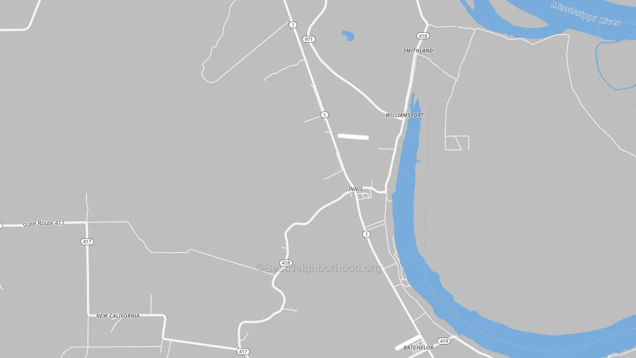 Transit Grade map of Innis, LA