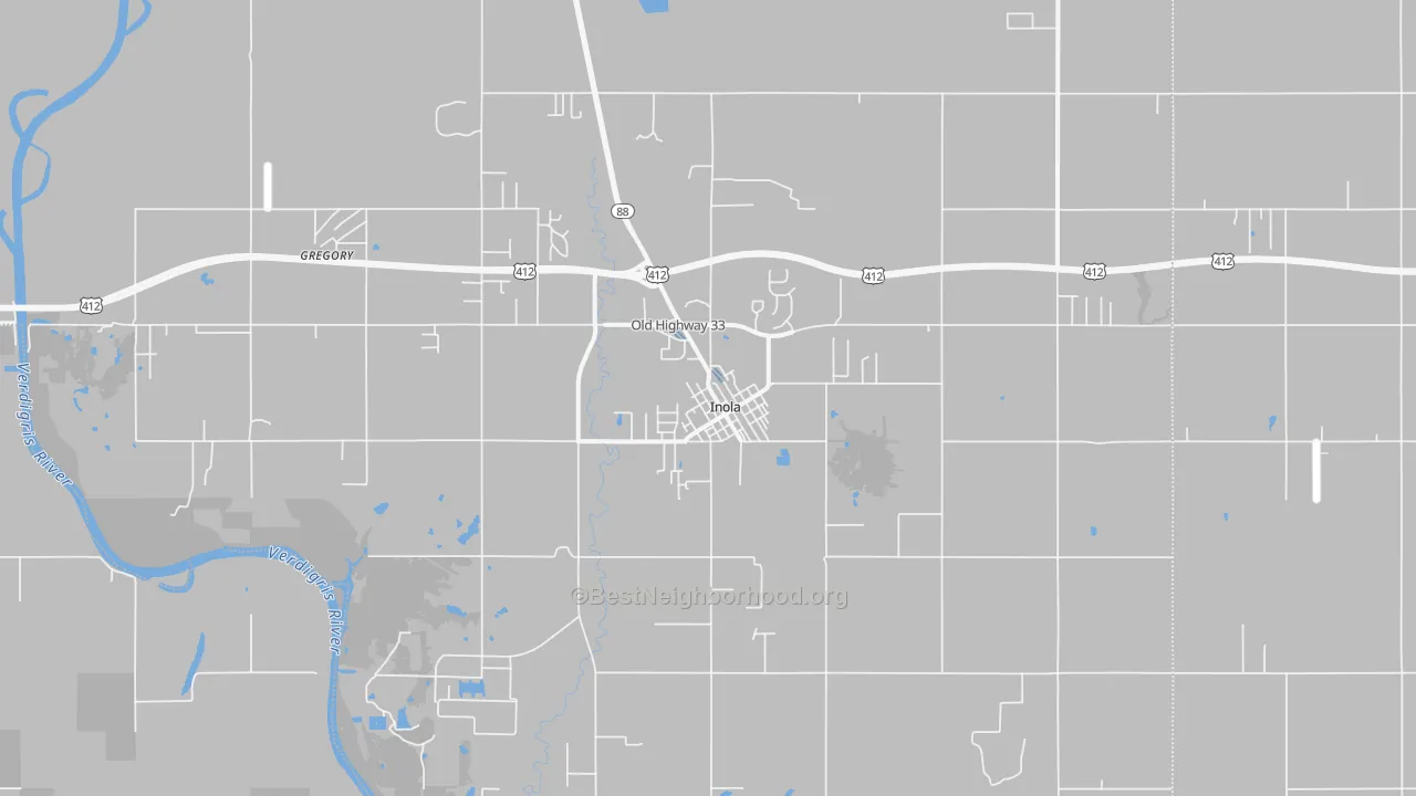 Transit Grade map of Inola, OK