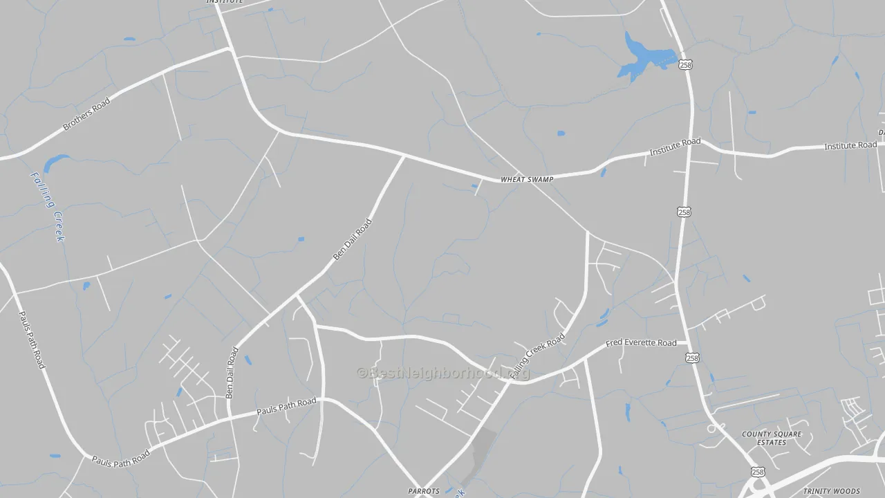 Transit Grade map of Institute, NC
