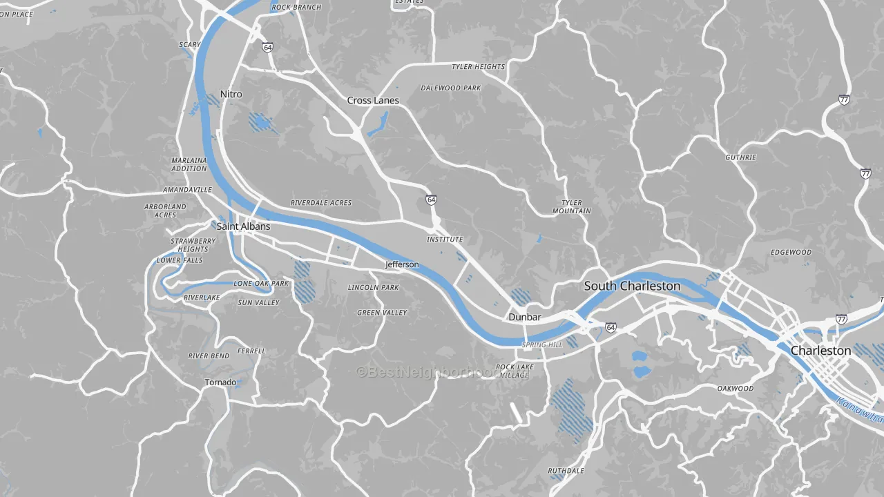 Transit Grade map of Institute, WV