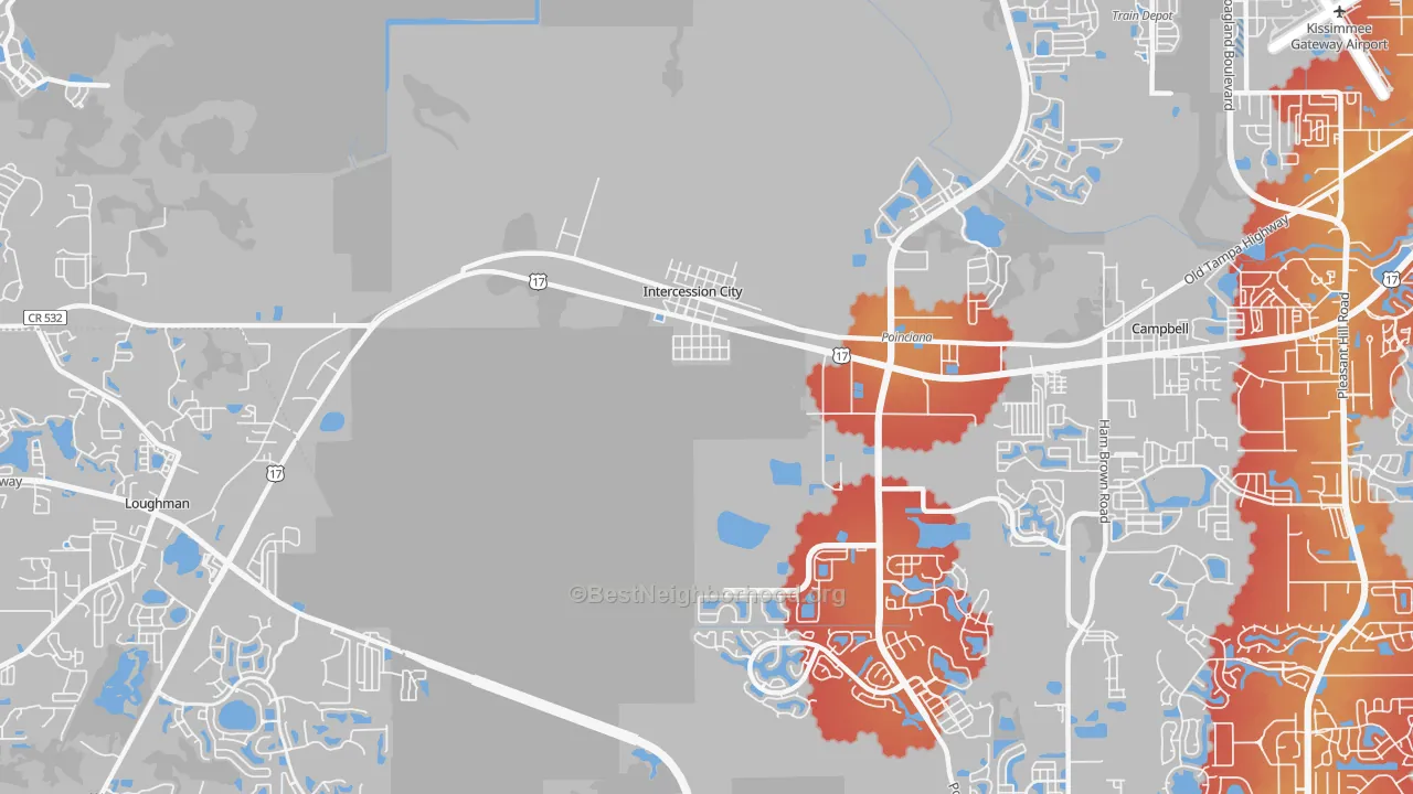 Transit Grade map of Intercession City, FL