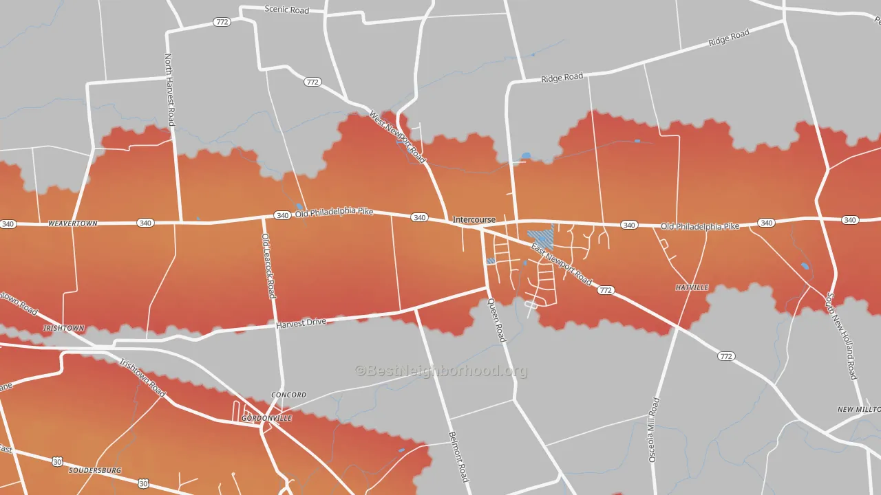 Transit Grade map of Intercourse, PA