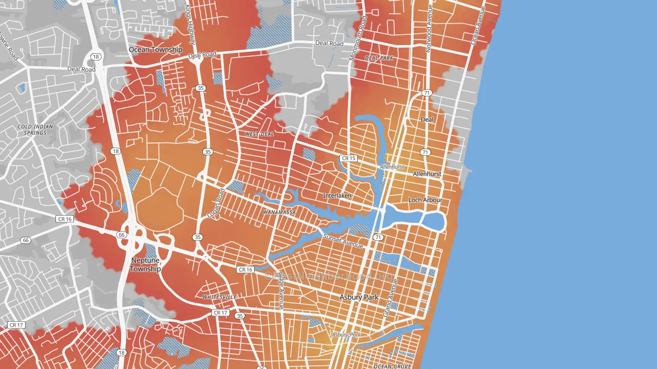 Transit Grade map of Interlaken, NJ
