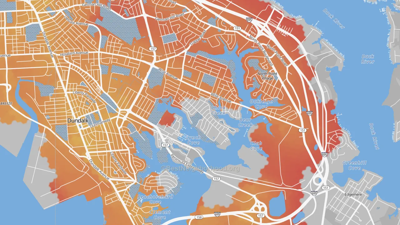 Transit Grade map of Inverness, Dundalk, MD