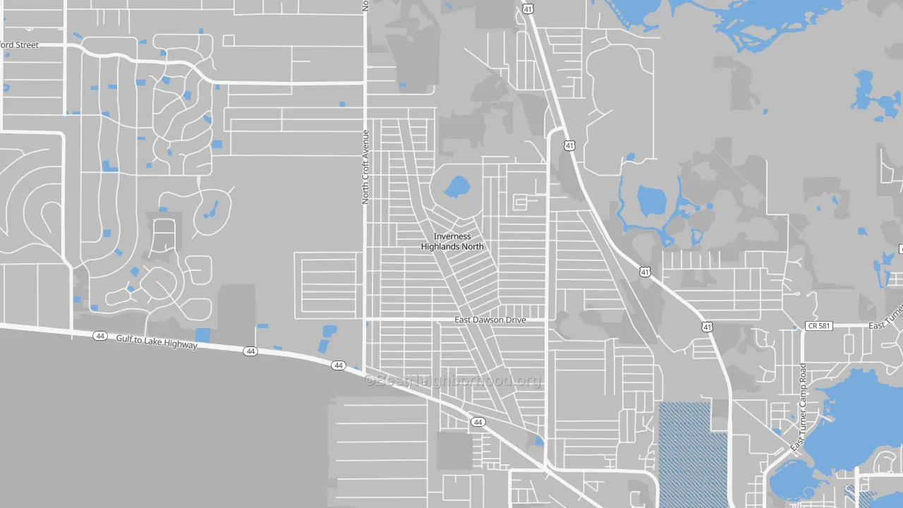Transit Grade map of Inverness Highlands North, FL
