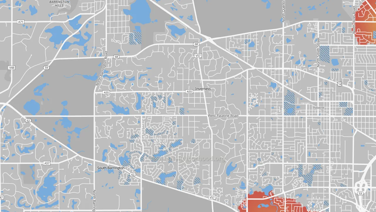 Transit Grade map of Inverness, IL