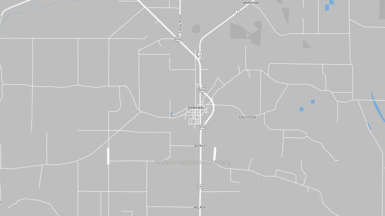 Transit Grade map of Inverness, MS