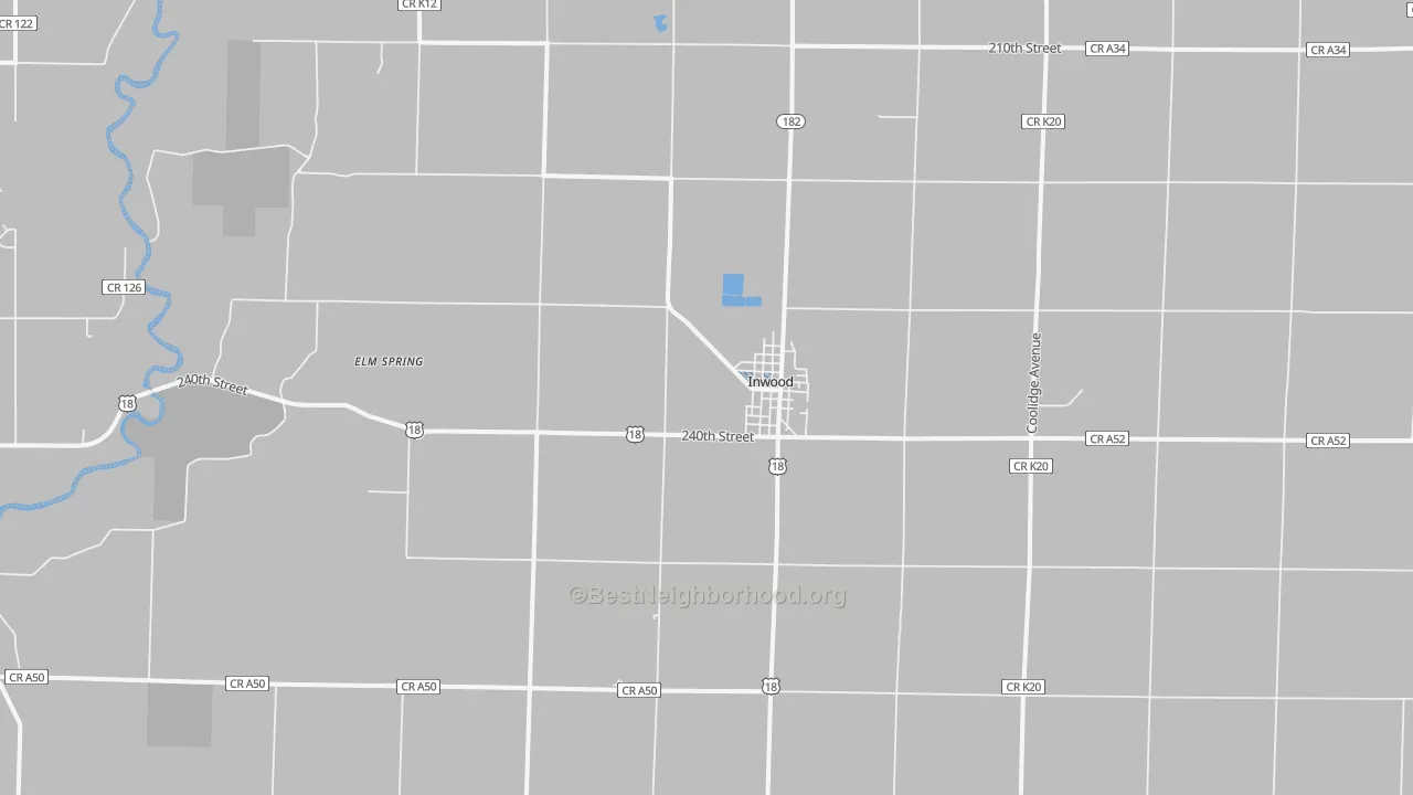 Transit Grade map of Inwood, IA