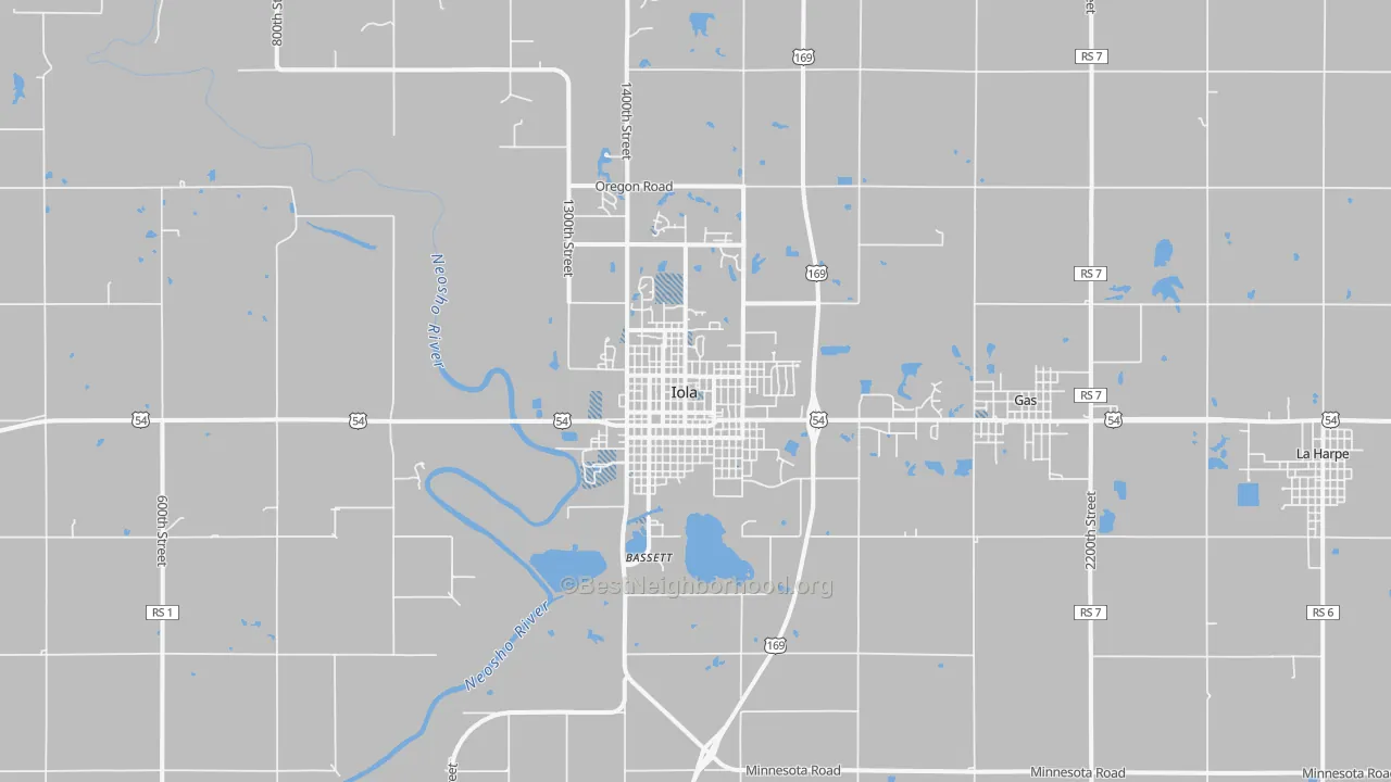 Transit Grade map of Iola, KS