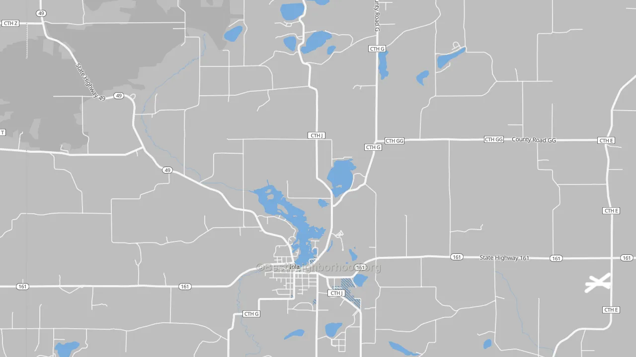 Transit Grade map of Iola, WI