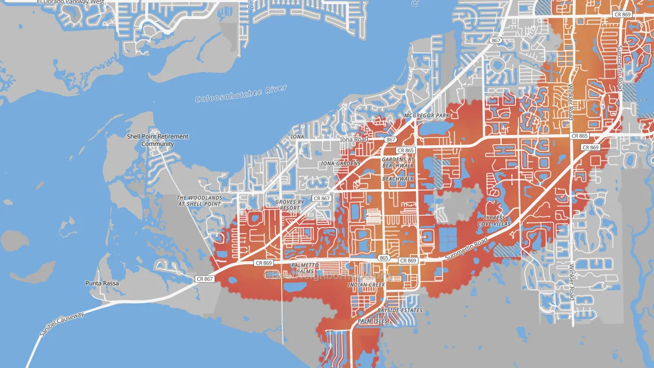 Transit Grade map of Iona, FL