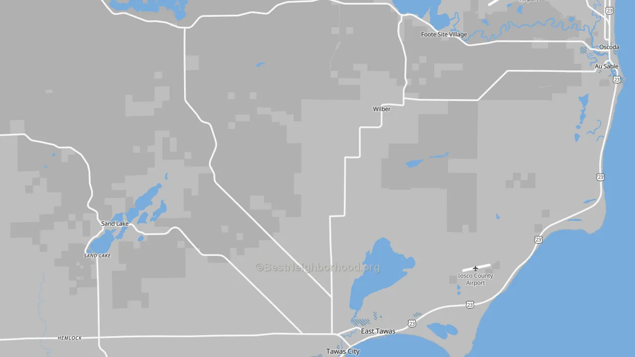 Transit Grade map of Iosco County, MI